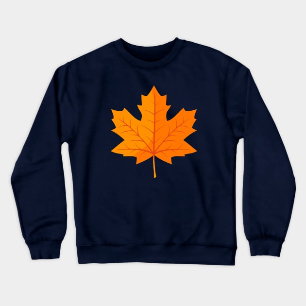 Orange Maple Autumn Leaf Crewneck Sweatshirt by RageRabbit